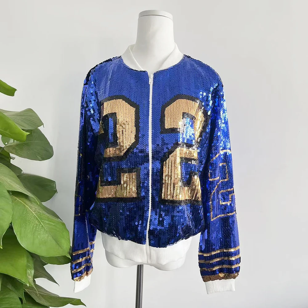 Greek zip up long sleeve sporty bat sleeved Sorority Sigma Gamma Rho Sequin  SGR 22 Sequin Jacket