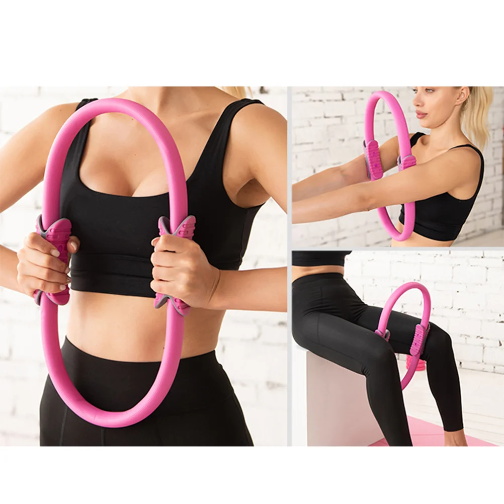 Anillo de Pilates antideslizante para mujer, equipo de ejercicio duradero, herramienta de entrenamiento de postura de equilibrio de fuerza, color rosa, 1 ud.