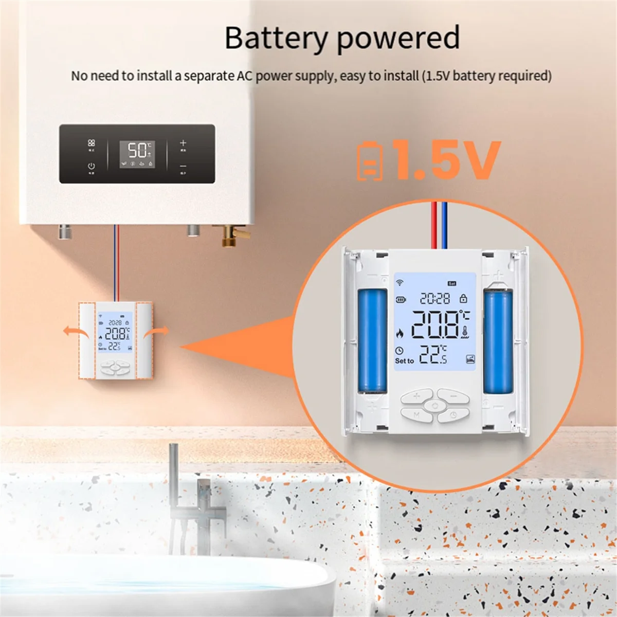 Tuya ZigBee Smart Thermostat 5A Water Gas Boiler Battery-Powered Temperature Controller Voice Control Google Home Alexa