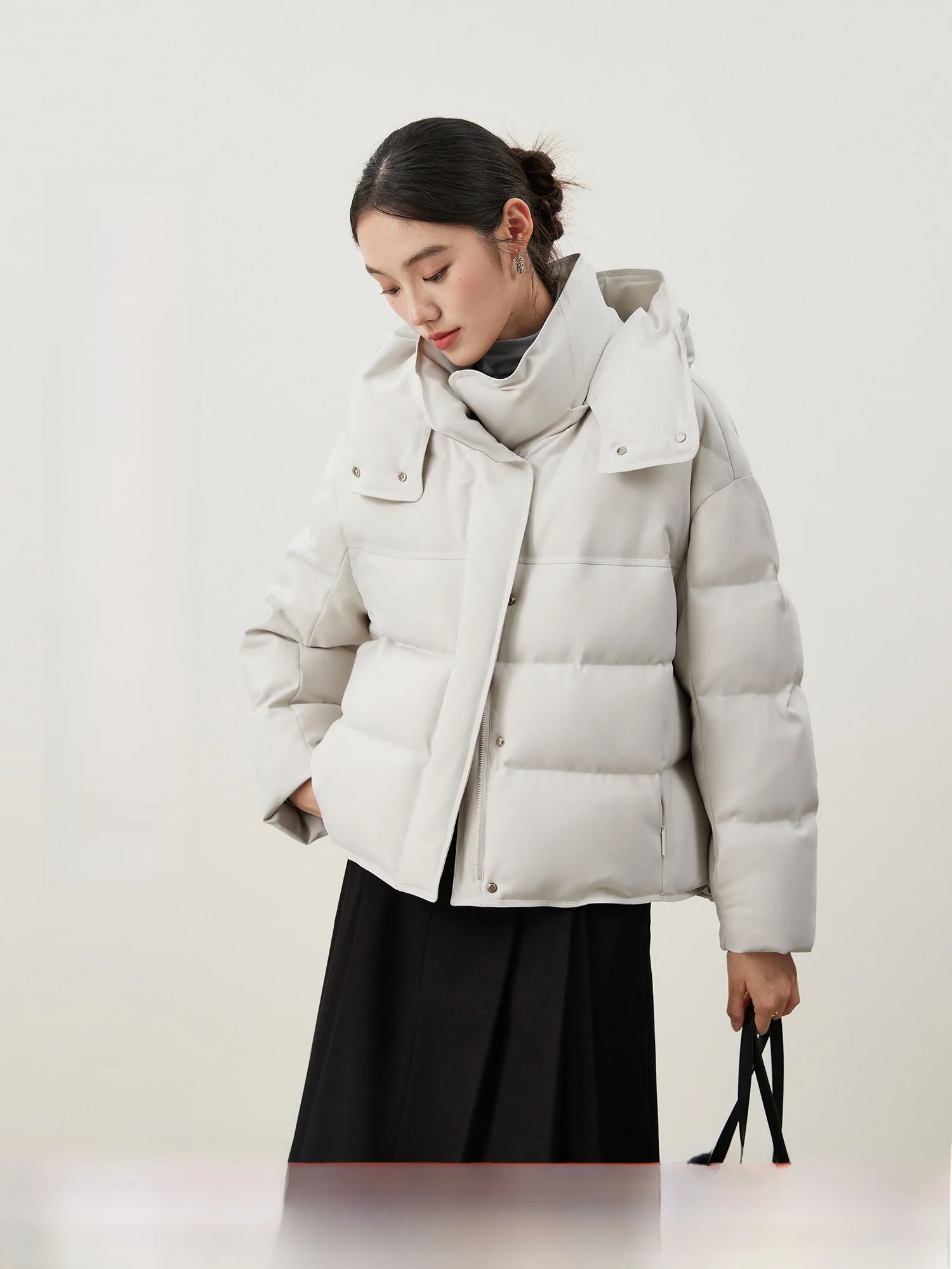 

Mijia High Quali mat Practical 90 White Du down Detachable Hood Thi ort Women's down Jaet Winter Ele Sle