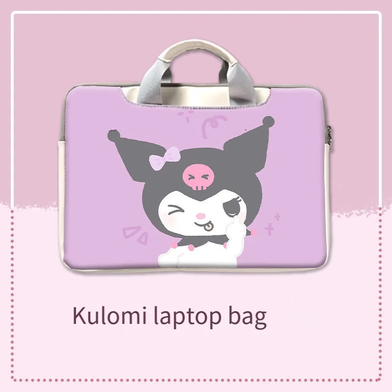 Sanrio Kuromi Laptop Bag Laptop Bag Apple Universal High Capacity Cute Anime Figure Kawaii Waterproof and Wear-Resistant New 24