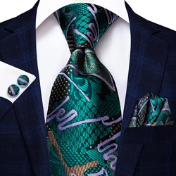 Hi-Tie Green New Fashion Business Paisley Men's Tie NeckTie 8.5cm Ties for Men Formal Luxury Wedding Quality Gravata