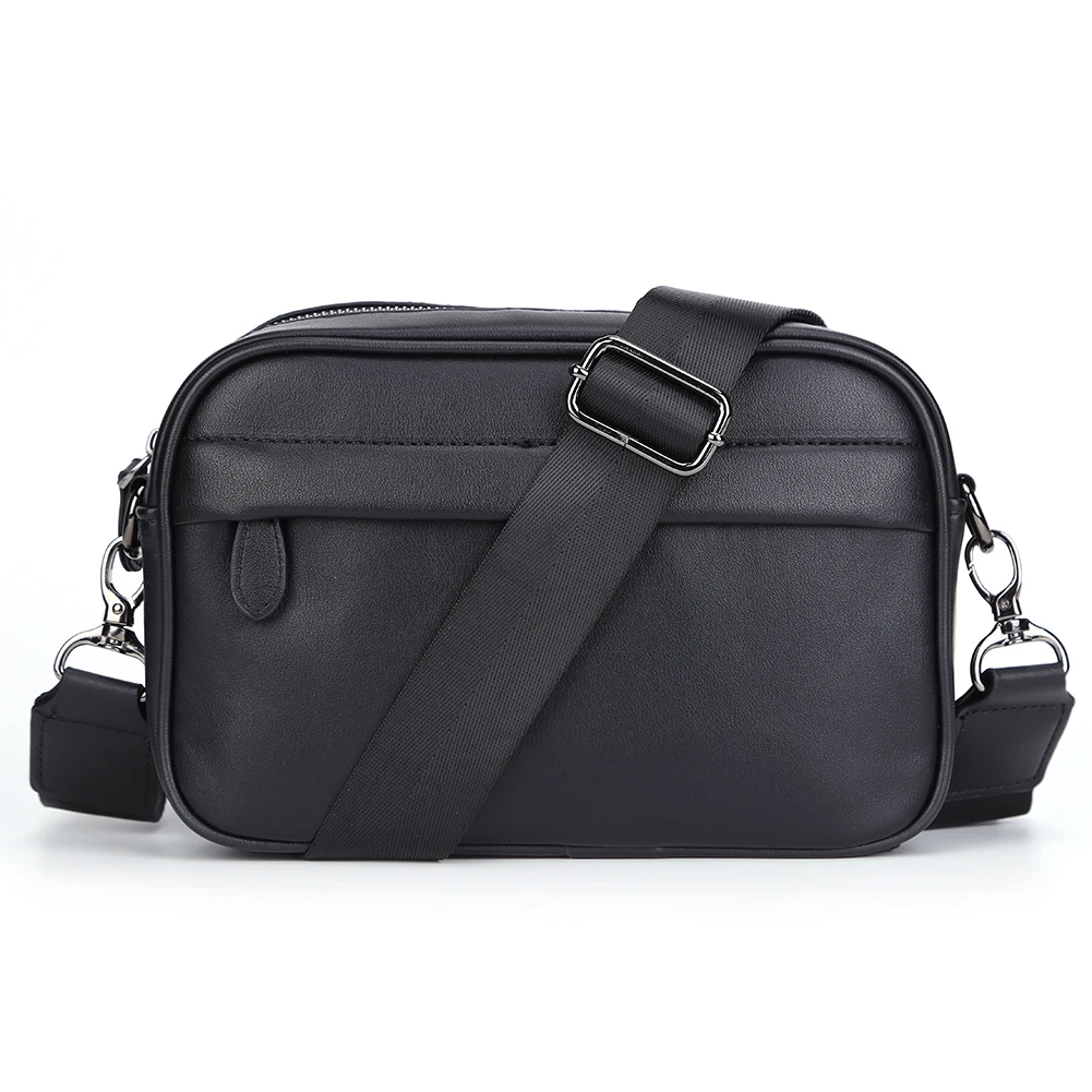Borsa a tracolla da uomo in pelle PU dal design quadrato con tracolla regolabile per un uso versatile