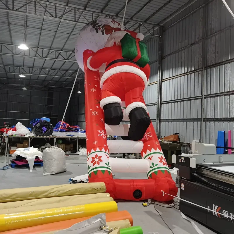 Customizable Outdoor Christmas Decoration Climbing Inflatable Santa Claus