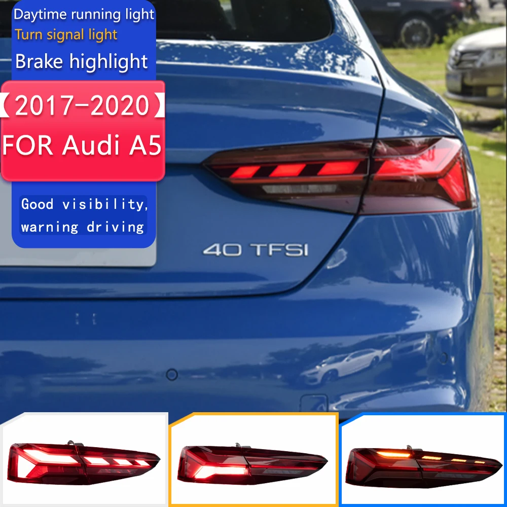 

Автомобильные фары для Audi A5, задний фонарь 2017-2020 S5, светодиодный задний фонарь, анимация DRL, динамический сигнал, ревертий, автомобильные аксессуары