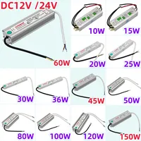 NEW AC110V 220V To DC12V 24V Waterproof LED Driver IP67 20W 30W 50W 60W 80W 100W 150W for Outdoor Light LED Power Supply Adapter