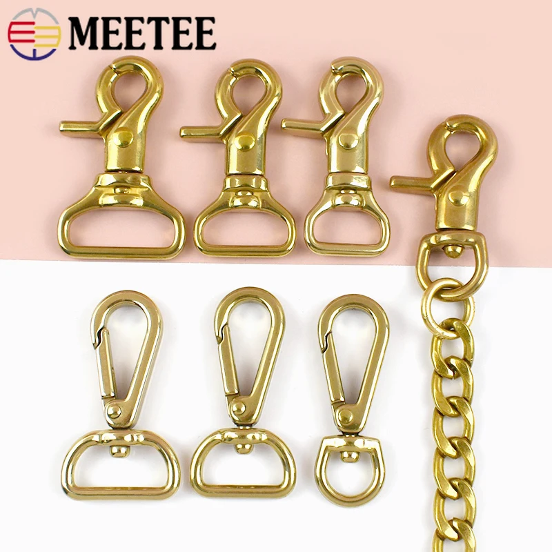2/5/10 pezzi Meetee fibbia in metallo per tracolla girevole chiusura a moschettone in ottone grilletto fibbie a scatto tessitura collegare gancio accessori fai da te