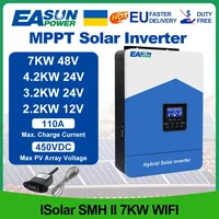 Easun Power 2200w 3200w 4200w 7000w 12v 24v 48v MPPT Hybrid Off Grid Pure Sine Wave 80a 110a 230v 50/60hz Solar Inverter Charger