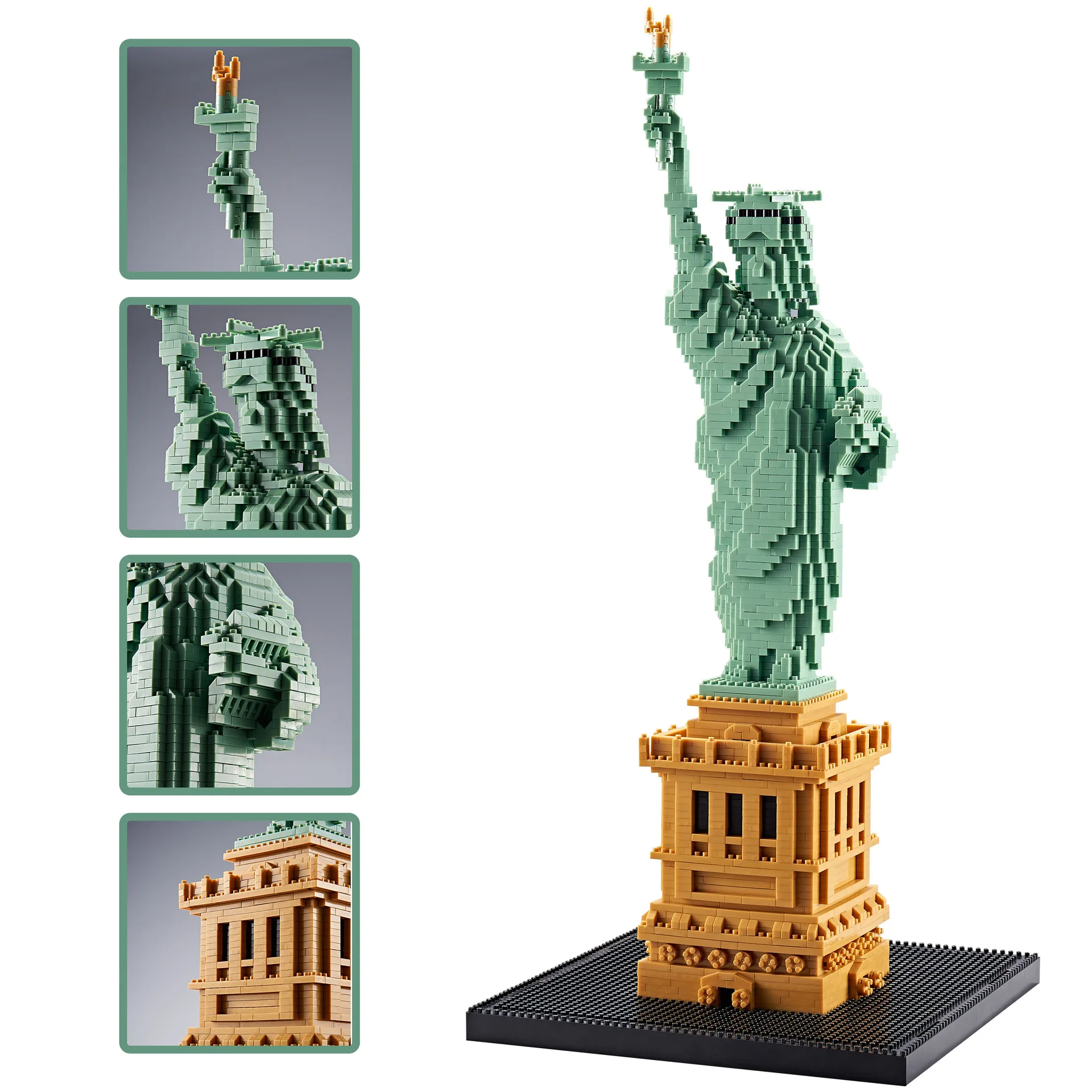 

World Architecture Liberty Enlightened USA Statue of Liberty Micro Mini Building Blocks Constructions for Adult Kid History Gift