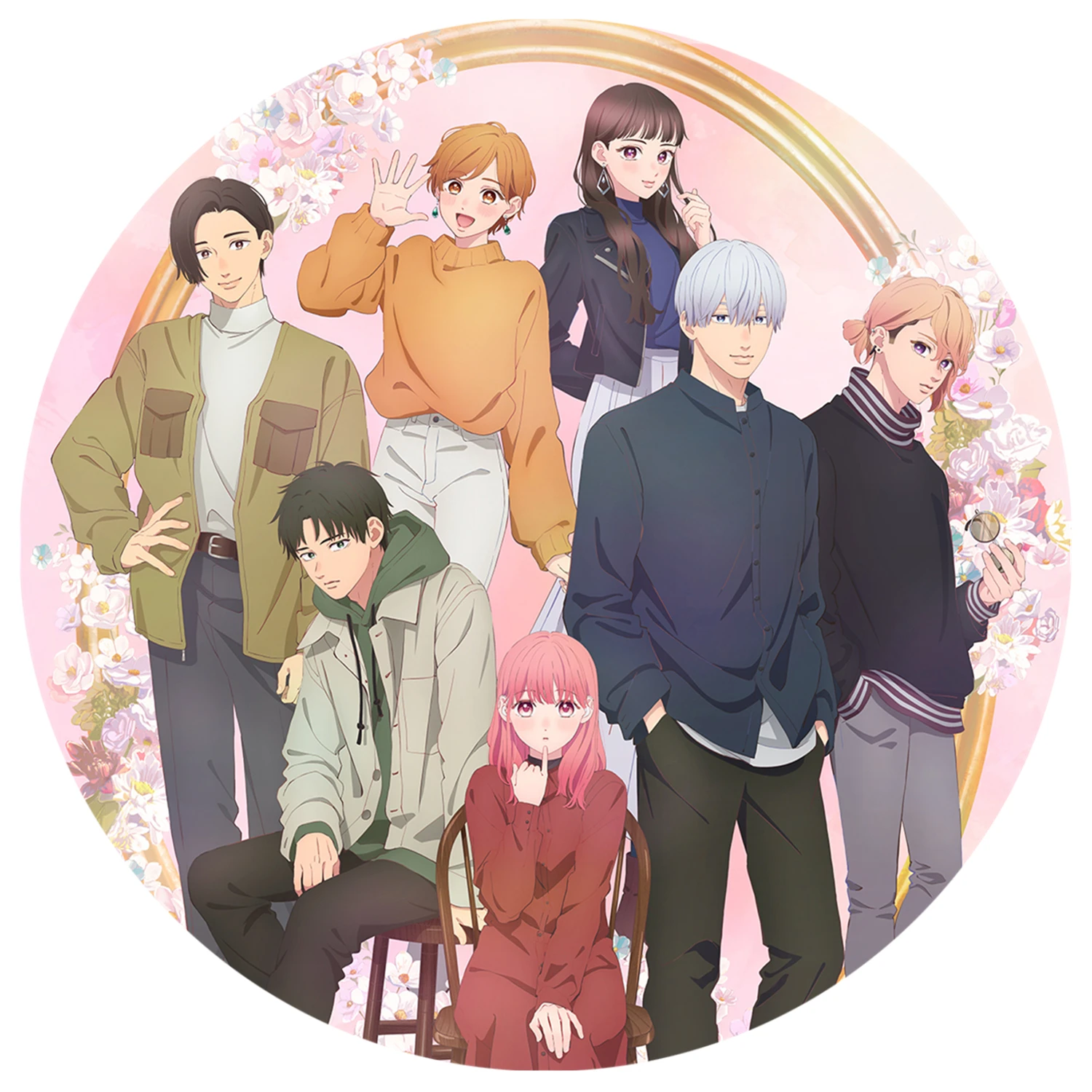 58mm Anime A Sign of Affection Cosplay KOSTÜM Abzeichen Pin SPTE Weißblech Brosche ﻿   Requisite Weihnachten Gilf