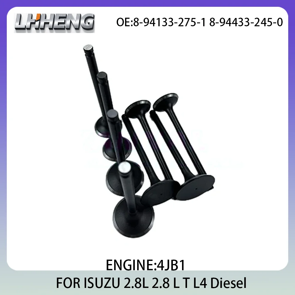 8 Uds nuevo Kit de válvula de admisión y escape para ISUZU ELF KB N TF TROOPER 2.8L 2.8 L T L4 diésel 87-03 8-94133-275-1 8-94433-245-0 4JB1