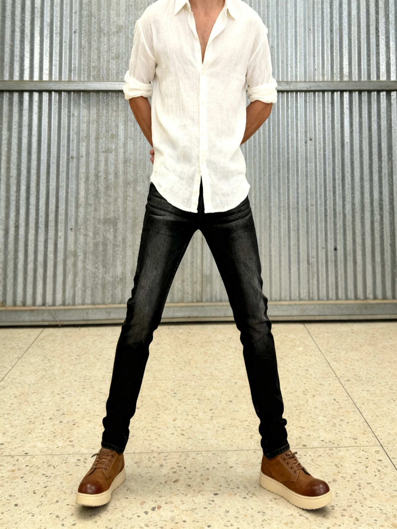 Black Slim Original Denim Pants for Man Y2k Drip Unisex Jeans Trousers No accessories or belts included