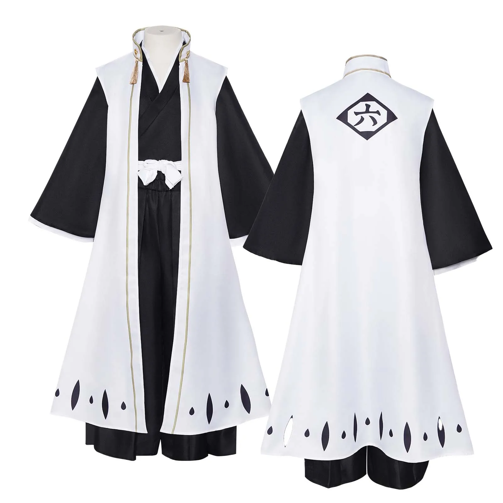 Disfraz de kimono Kuchiki Byakuya para hombre, Anime Bleach, Cosplay