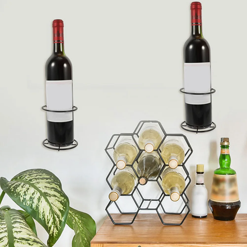 

4Pcs Wall Wine Rack Metal Single Bottle Holder Smooth Edges Wine Display Stand for Home Bar Restaurant Decor Bottle Holder