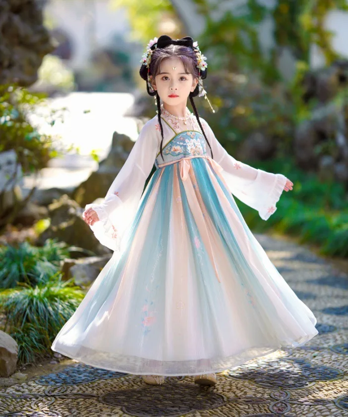 Disfraz de hada Hanfu para niños y niñas, traje Tang, vestido tradicional chino, ropa de princesa, Cosplay, novedad de verano