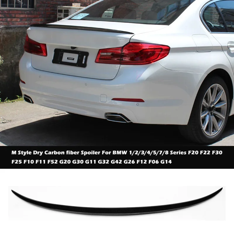 

M Style Dry Carbon fiber Spoiler For BMW 1/2/3/4/5/7/8 Series F20 F22 F30 F25 F10 F11 F52 G20 G30 G11 G32 G42 G26 F12 F06 G14