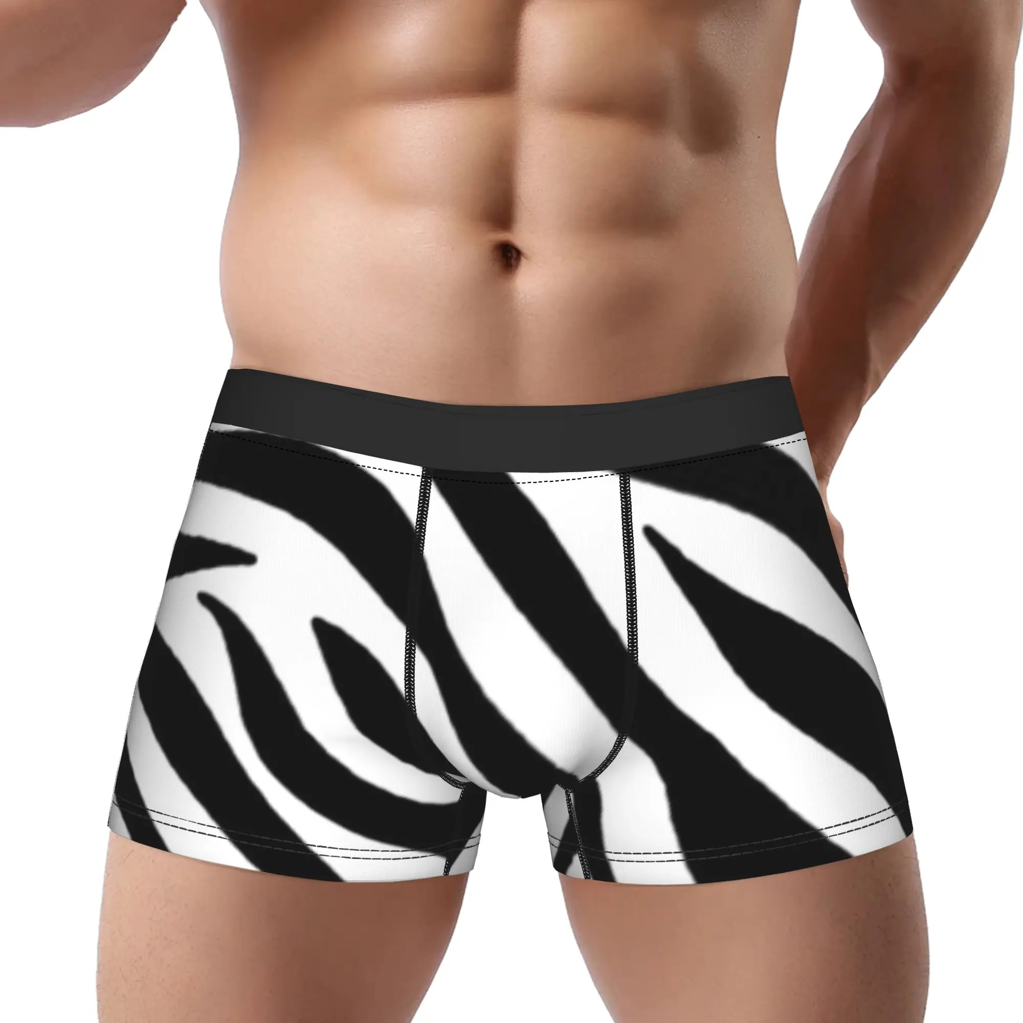 

Stripe (3) Zebra Underpants Breathbale Panties Man Underwear Print Shorts Boxer Briefs