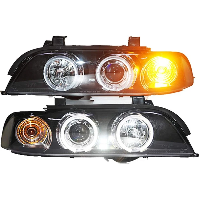 

For BMW E39 5 Series 520 525 528 530 535 540 LED Angel Eyes Head Lights Front Lamp 1995 To 2003 Year