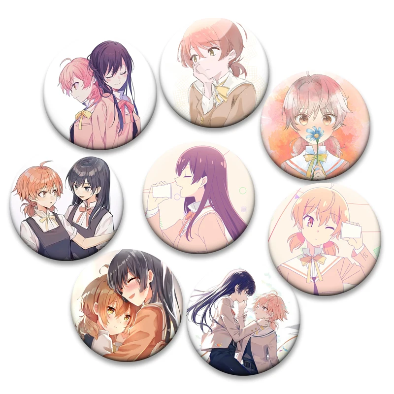 Anime Bloom Into You Badge on Backpack Accessories Koito Yuu Nanami Touko Manga Pins Cartoon Brooches for Bag Accessories Gift