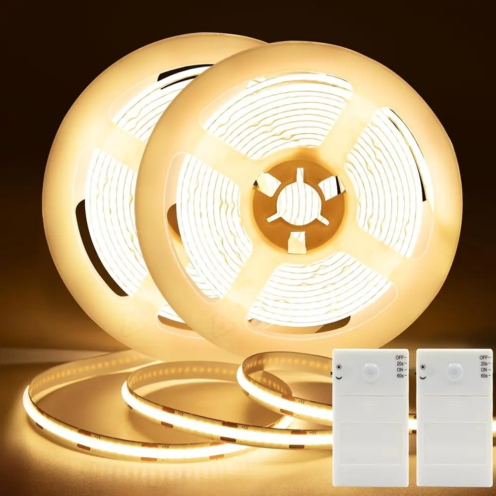 

2 Pa Cob Motion Sensor St Light Battery Operated, 6.6Ft 640 Led Cabinet St Lights High Bright With Sensor Lighting Mode For