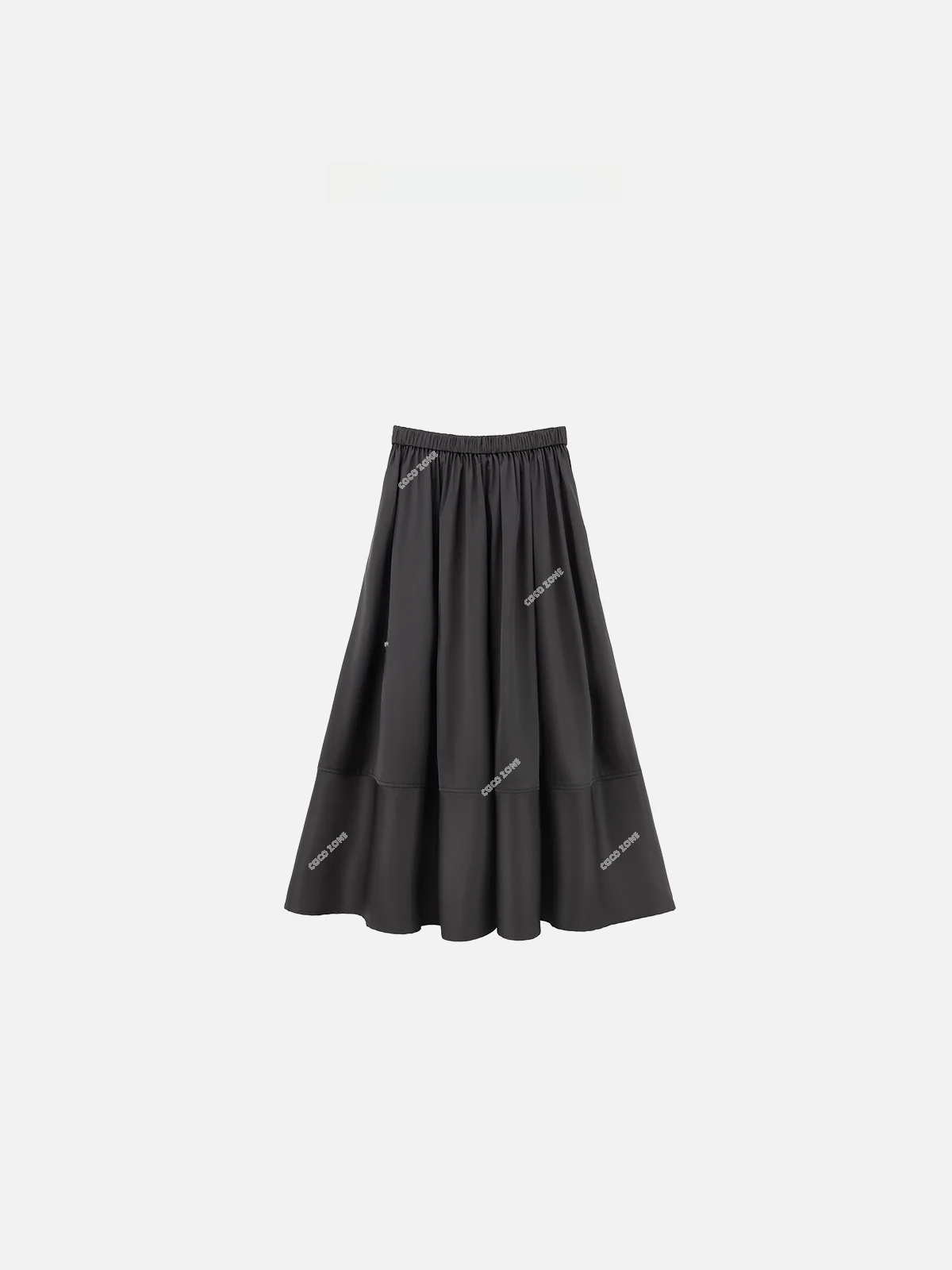 

Faionable A-Line Skirt Women's Elastic Waist Slimming Midi Skirt Versatile Spring Summer Seasonal Polyester Blend Skirt