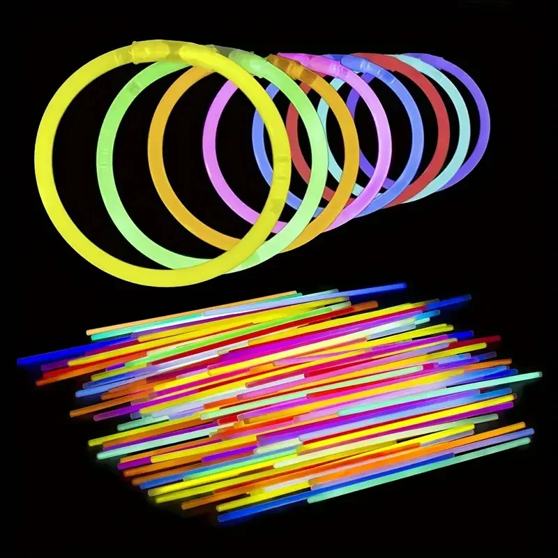 100 Stück 20,3 cm große Neon-Leuchtstäbe, Spielzeug, lebendige, mehrfarbige Leuchtbinder für DIY-Schmuck, Partygeschenke, Geburtstage, Halloween-Dekorationen – Detail 6