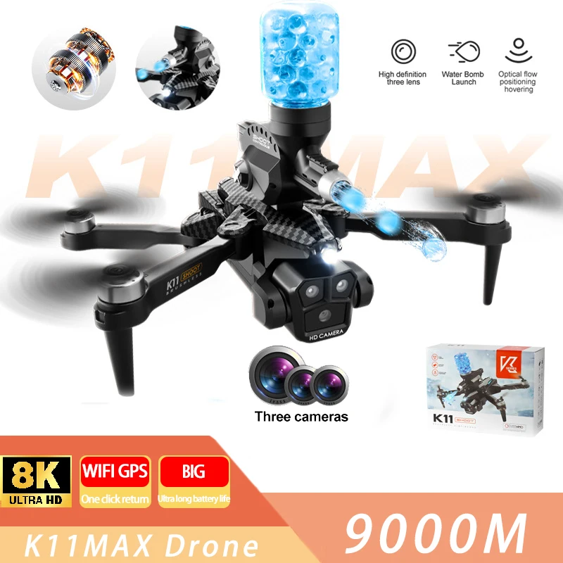 K11max ระเบิดน้ําแบบไม่มีแปรง Drone Optical Flow ตําแหน่งรีโมทคอนโทรลเครื่องบินความละเอียดสูงการถ่ายภาพทางอากาศ Quadcopter