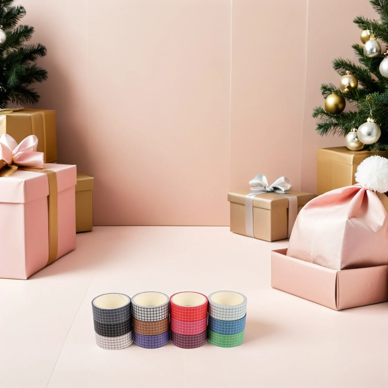 

12 Rolls Washi Tape Grid Pattern Colored Plaid Scrapbooking DIY Crafts Planner Journaling Kids Craft Tape Vintage Decorative