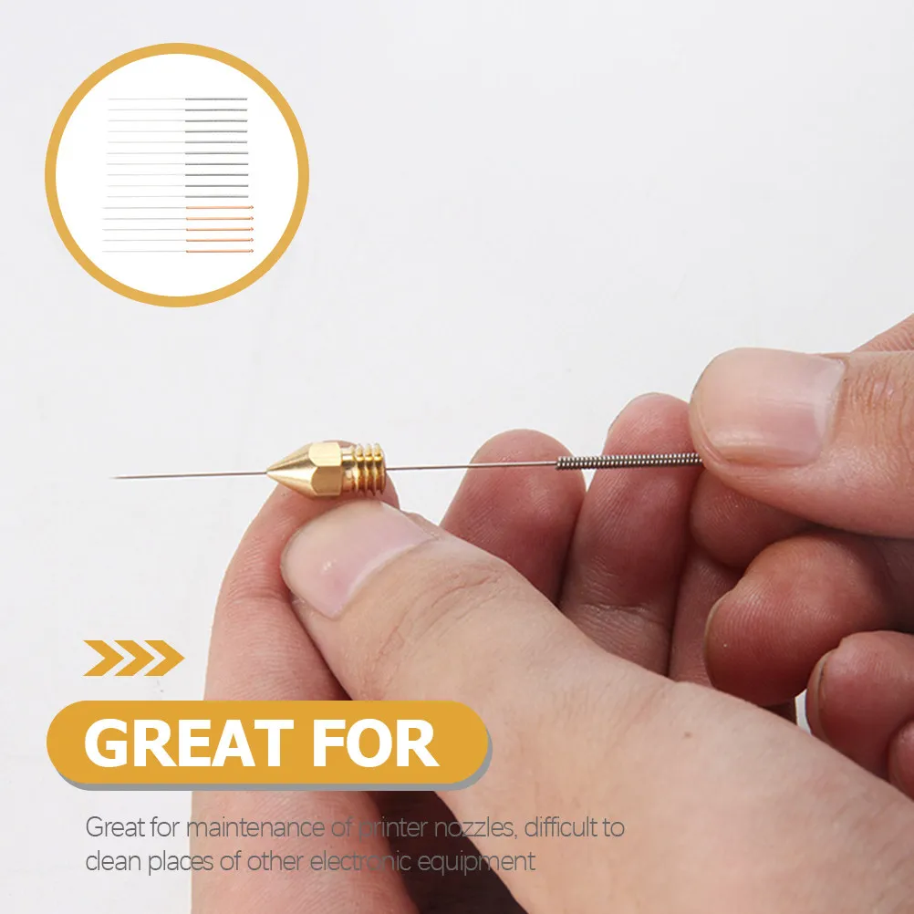 

15Pcs 3D Printer Nozzle Cleaning Tool Stainless Steel Needles Flexible Cleaning Bits for Nozzle and Small Parts