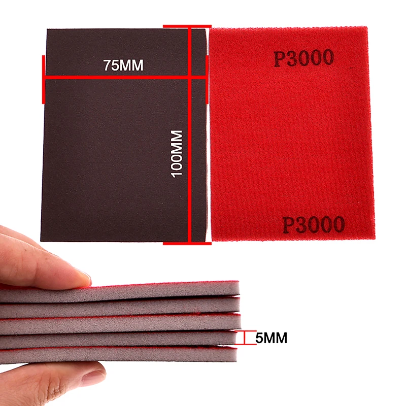 75*100MM Ultra Fine Wet Dry Sanding Sponge Blocks 10Pcs Assorted Grit 120-3000 Washable Reusable For Polishing Abrasive Tools