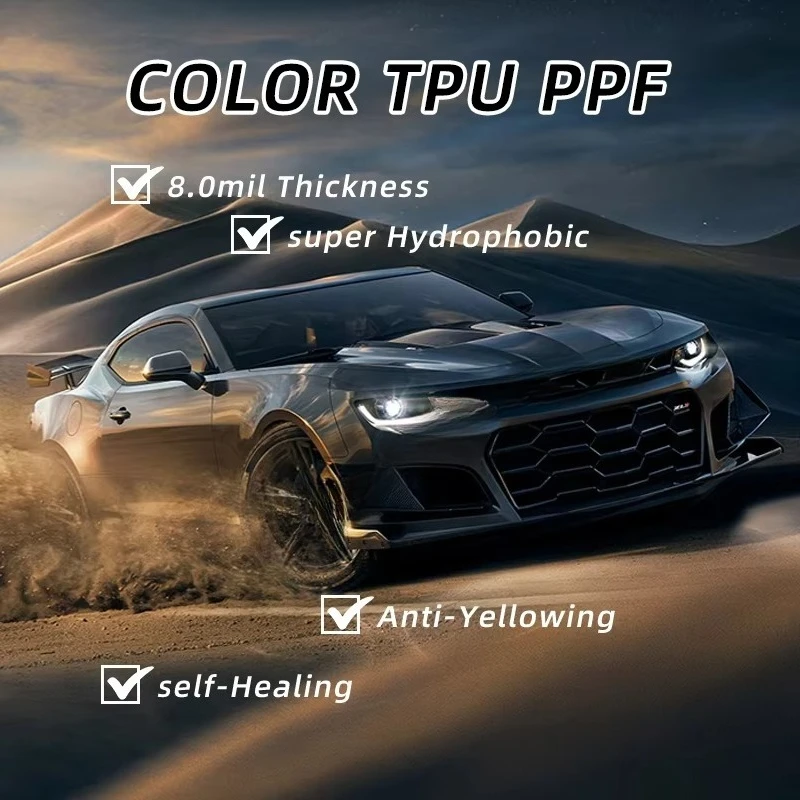 1.52*15m Chameleon Anti-Glare Car Wrap Film 8MIL Polyvinyl Chloride Vinyl TPU Material Color Changing for Car Body Sticker