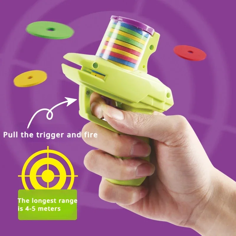 2024 Children's Flying Disc Launcher Safety EVA Material Outdoor Soft Bullet Battle Tool Parent-child Two-person Interactive Toy