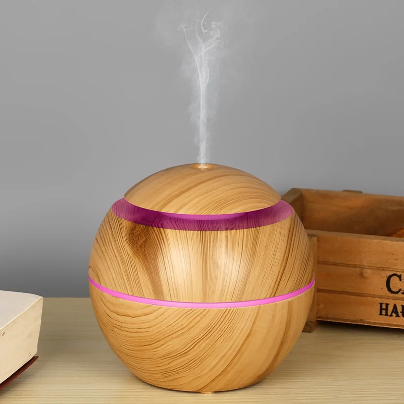 USB Electric Air Humidifier 130ML Mini Wood Grain Aroma Diffuser Essential Oil Aromatherapy Cool Mist Maker With LED For Home