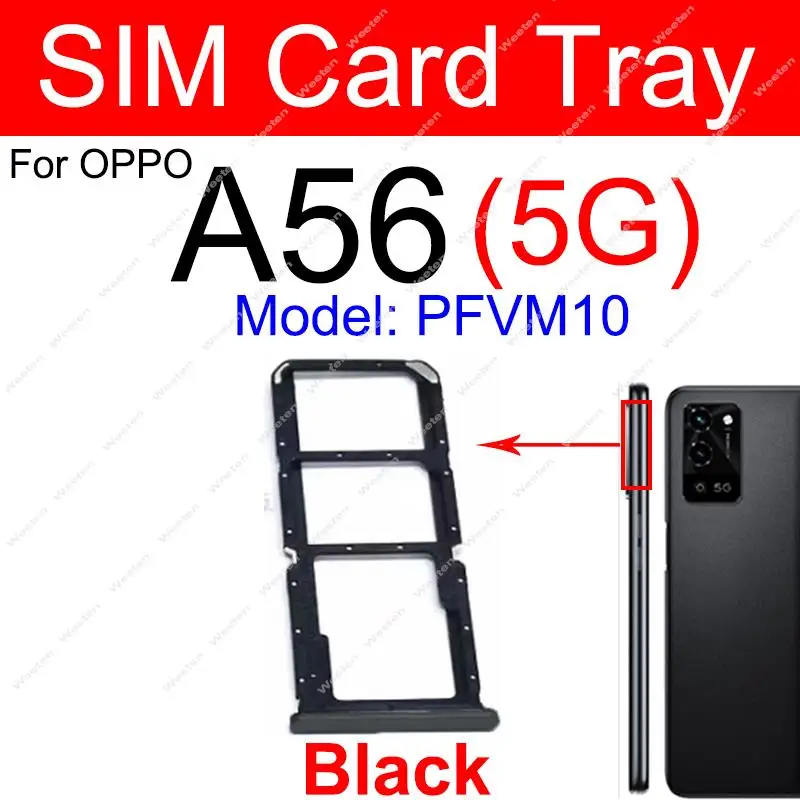 SIM Card Tray For OPPO A56 A56s A57 A58 A58x 4G 5G Dual SIM Card Socket   Card Slot Reader Holder Replacement