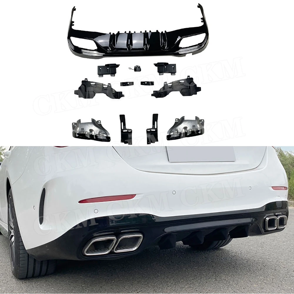 

Car Rear Diffuser Lip Spoiler with Exhaust Rear Tips Brackets for Mercedes Benz C Class W206 C200 C260 C300 C43 C63 AMG 2022+