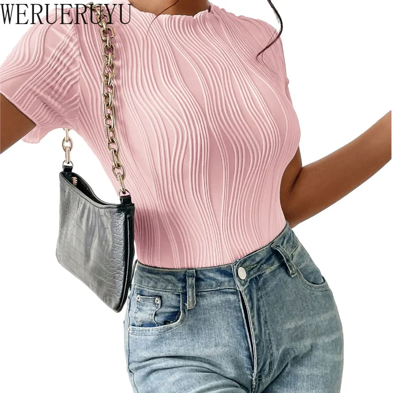 Bodysuit Met Korte Mouwen Dames Zomerkleding Bodycon Eendelige Tops Wit Zwart Roze Y 2K Streetwear Sexy Jumpsuits Voor Dames 2024