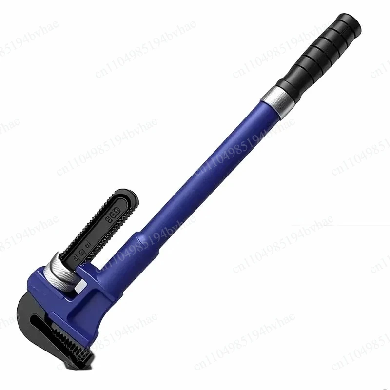 Duty Telescopic Pipe Wrench Retractable Extension Handle Anti-Slip Rubber Grip Hardened Serrated Jaw Adjustable Pipe Spanner