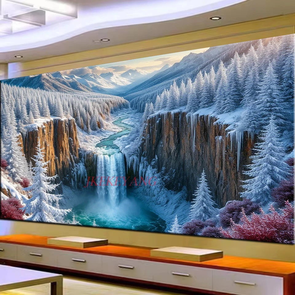 

Красивый лес, снежный пейзаж, картина, сделай сам, алмазная живопись, вышивка крестиком, полная дрель, алмазная мозаика, новая коллекция, домашний декор