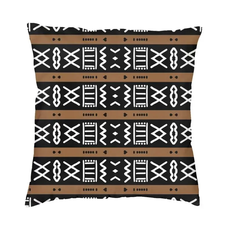 African Mud Cloth Square Pillow Case Decoration Tribal Ethnic Bohemian Pattern Cushions Throw Pillow for Living Room Printing