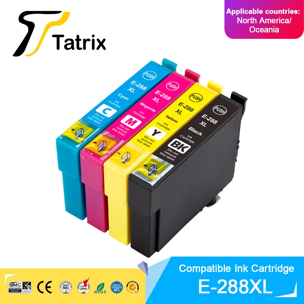 Tatrix EPT 288 T288 T288XL T2881 T2882 T2883 T2884 Premium Compatible InkJet Ink Cartridge for Epson XP-240 XP 440 Printer