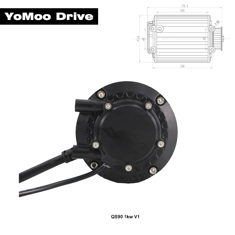 QS90 1000W V1 72V 55KPH Mid Drive Motor For Electric Motorcycle Scooter E-Bike