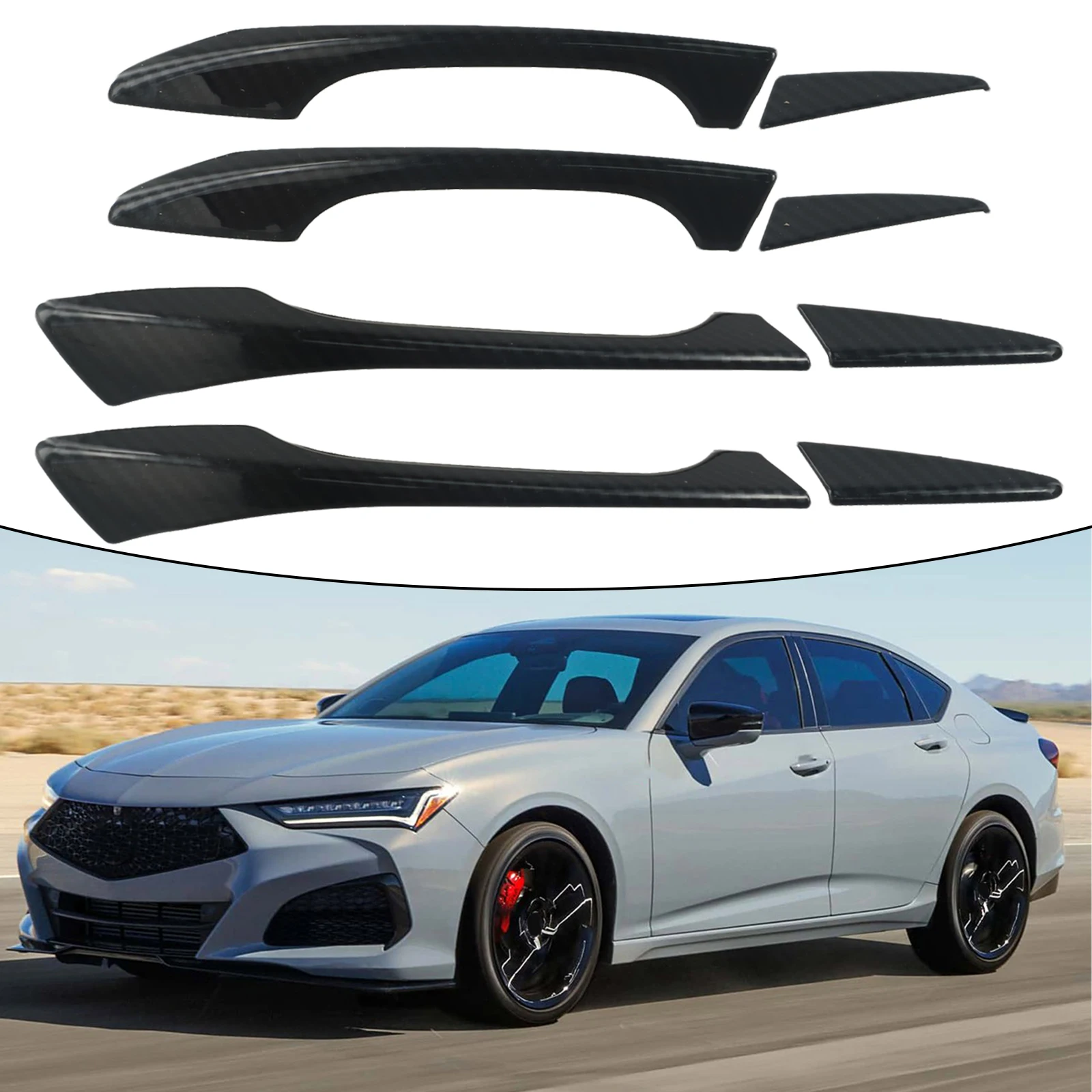 

Enhance Your For Acura TLX 20152022's Exterior Design with 8Pcs Carbon Fiber Side Exterior Door Handle Bowl Trim