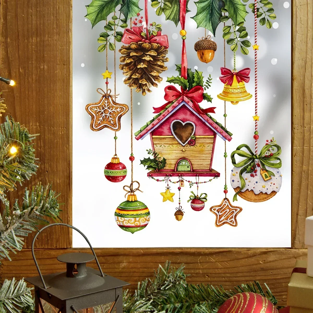 New Merry Christmas Wall Sticker Door Decor Mural Living Room Cartoon New Year Decoration Self-adhesive Decals Accessories