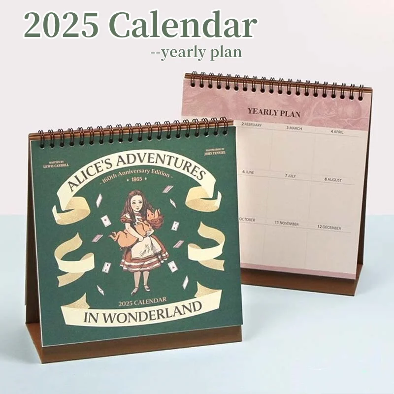 

Korea 2025 Calendar Alice's Adventures Ins Style Desktop Calendar Schedule Plan Monthly Calendar Office Memo List Notebook Deco