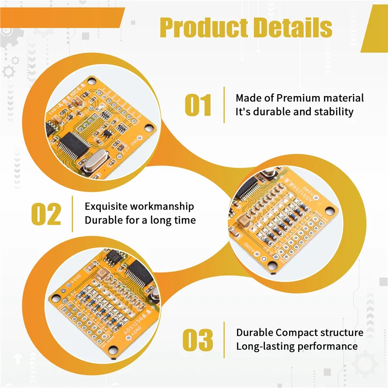 ABSQ-AD-Precision 24 Bit ADC8 Road ADS1256 Analog-To-Digital Conversion Module Adc Data Acquisition