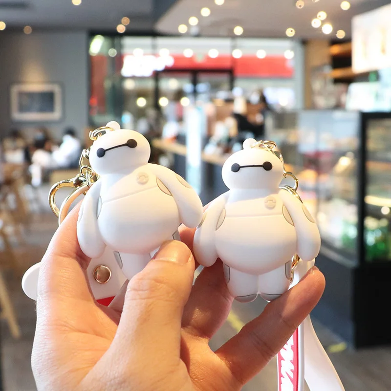 1/2pcs Big Hero 6 Baymax Keychain Cute Anime Figure Backpack Pendant Fashion Creativity Funny Toys Birthday Gift for Children