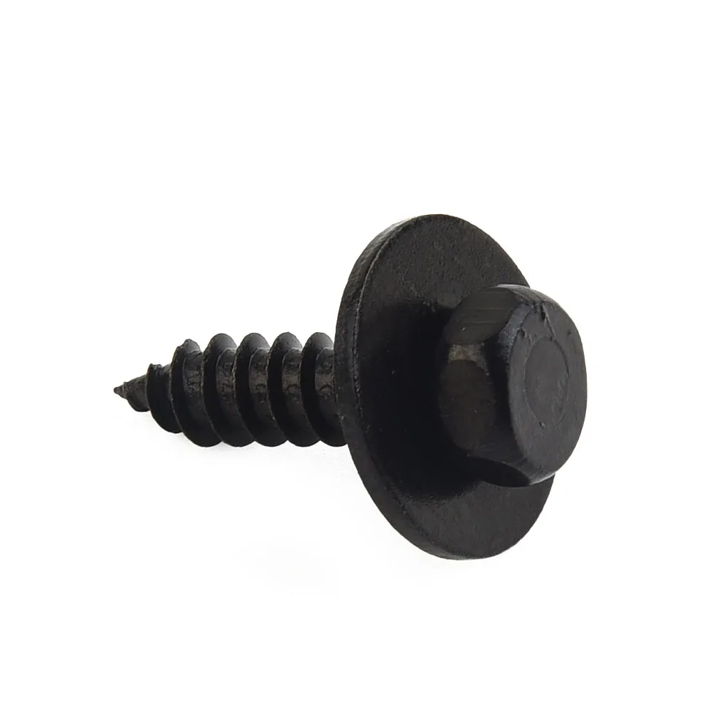 Self-Tapping Screws Black Car Hex Washer Head Interior Parts Replacment Universal 20pcs/kit 4.8x19mm Accessories