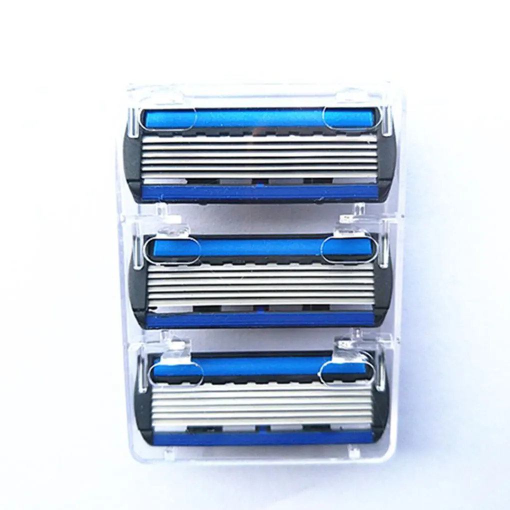 12PCS Razor Blades Men Shaving Razor For Men Face Hair Removal Sharp 6Layer Shaver Blade Tool White Razor Holder Shaving Trimmer