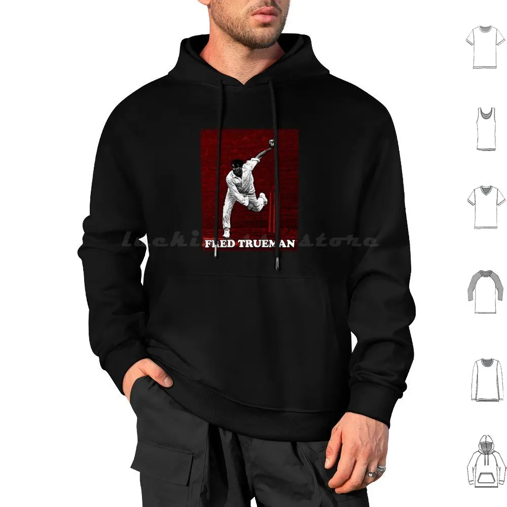 Fred Trueman Hoodies Long Sleeve Sports Cricket India England Australia Criquet Legends Cricket Player Games Australian