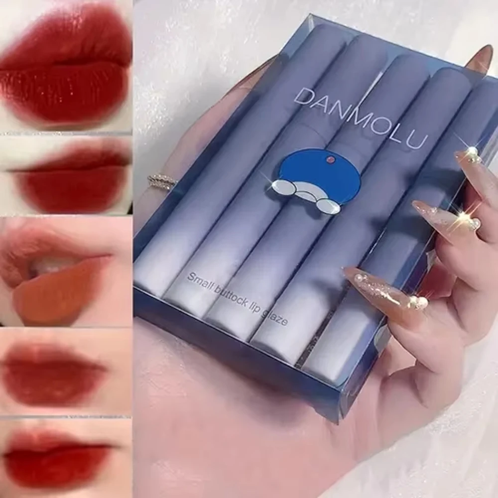 

5 Colors Lipstick Set Matte Long Lasting Waterproof Non-Stick Cup Lip Glaze Not Easy To Fade Red Lips Lip Tint Cosmetic Makeup